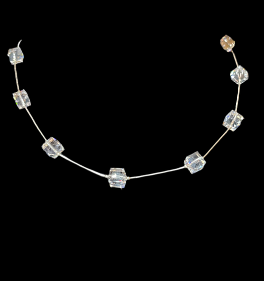 18" Swarovski Crystal and Liquid Silver Necklace