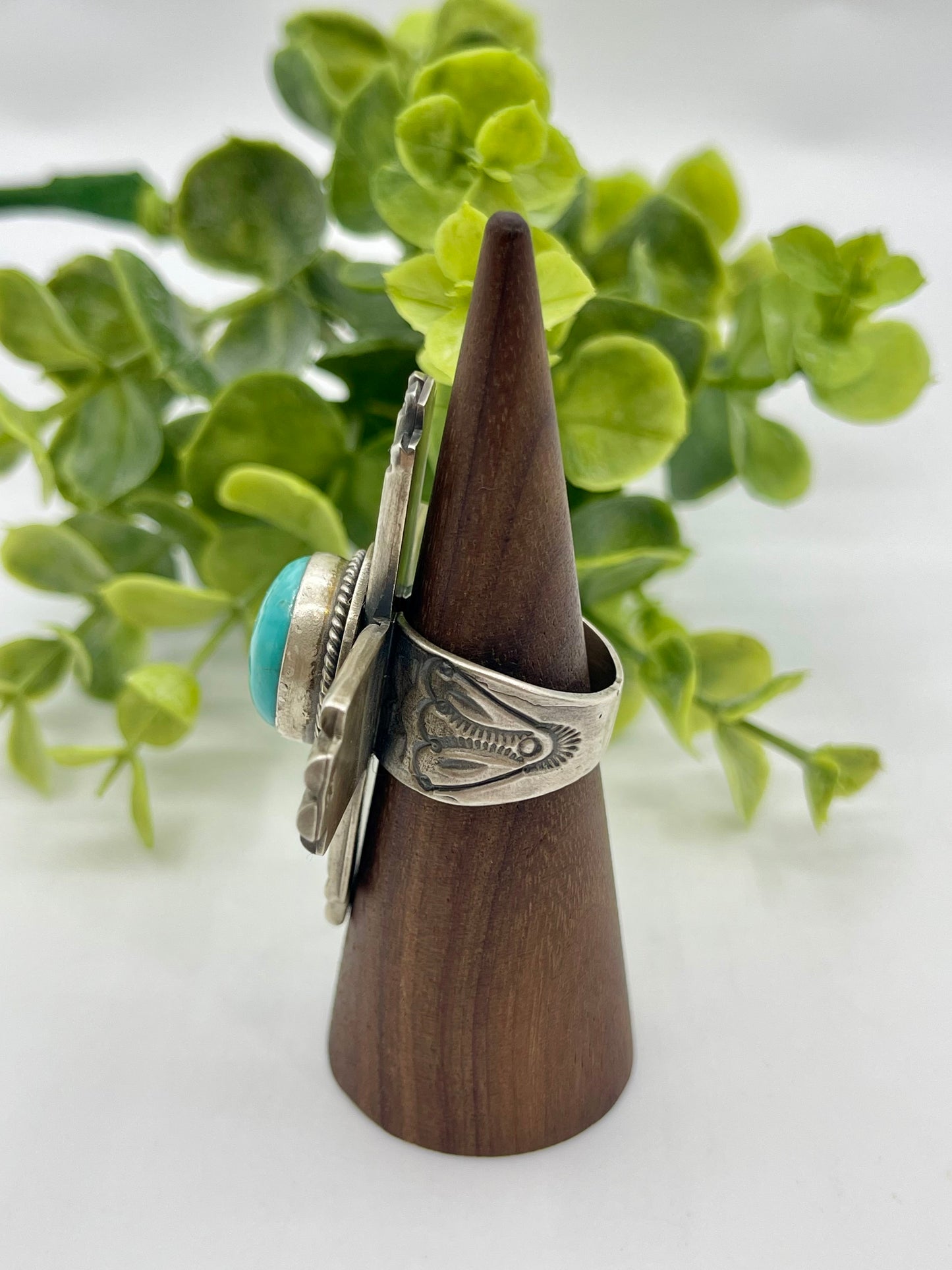 8.0 Zia Symbol Turquoise Ring