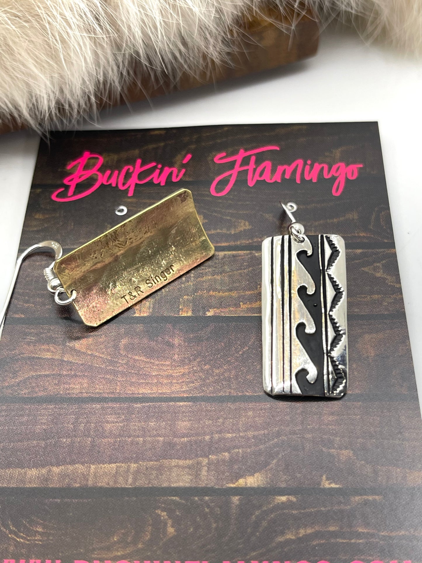 Silver Overlay Rectangle with Pattern by Tommy & Rose Singer, Navajo