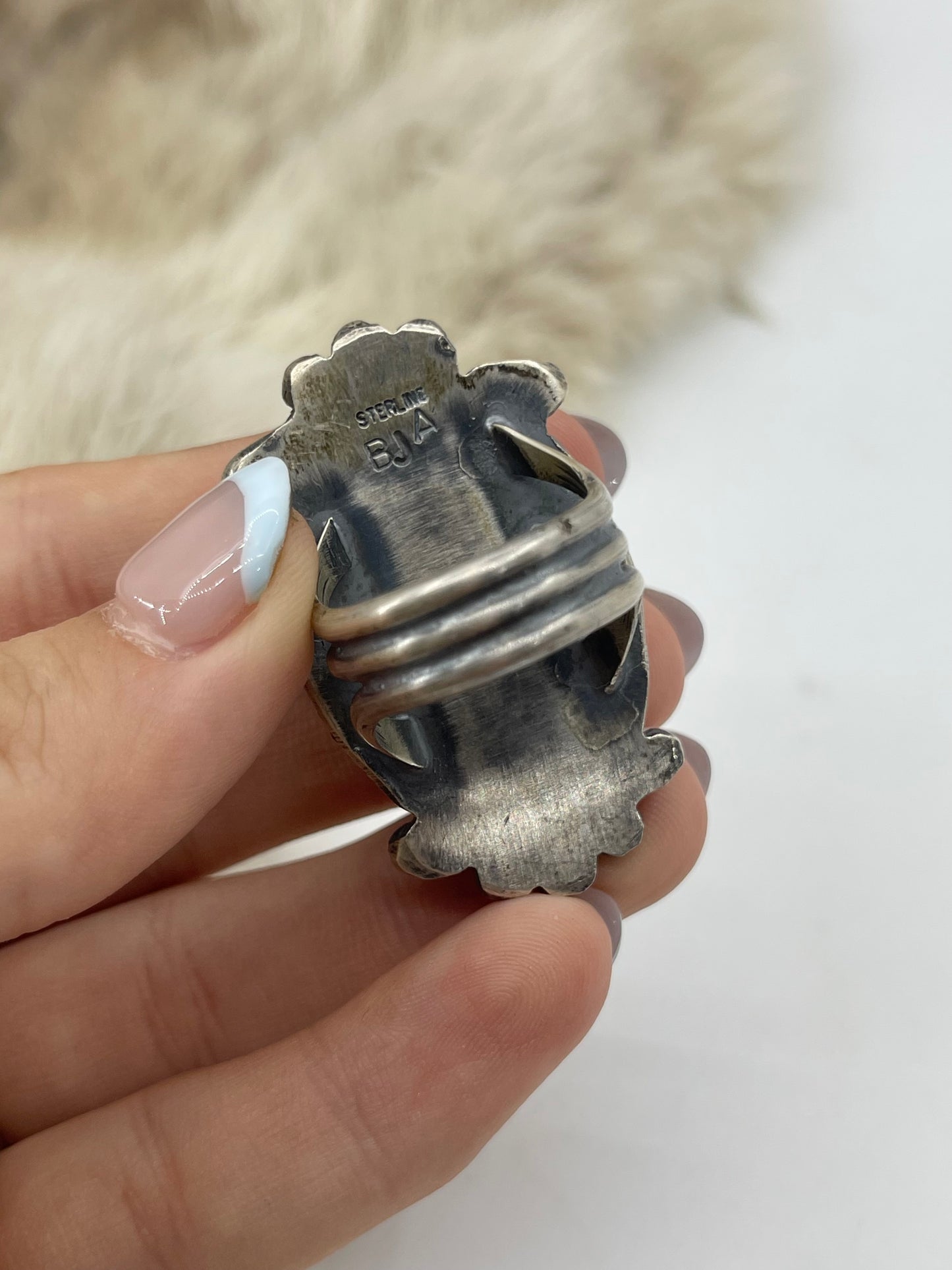 9.5 Persian Turquoise Ring by Boyd Ashley, Navajo