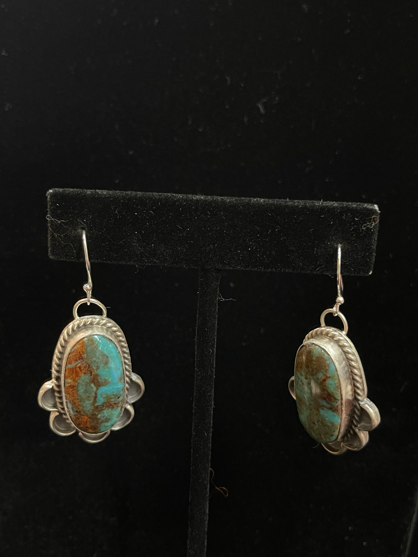 Thunderbird Turquoise Dangle Earrings by Terrell Nez, Sr., Navajo