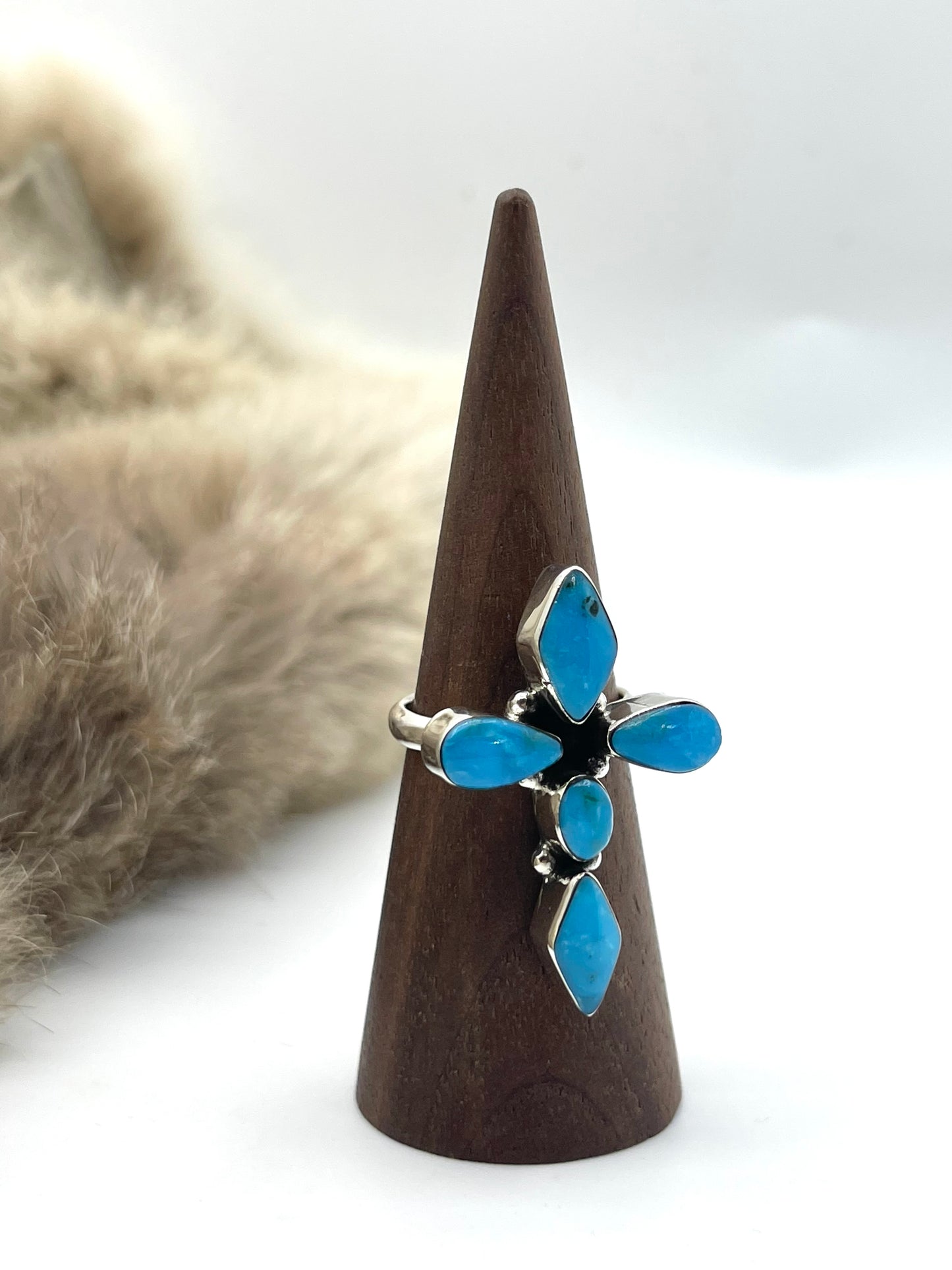 9.0 Cross Turquoise Ring by Harold