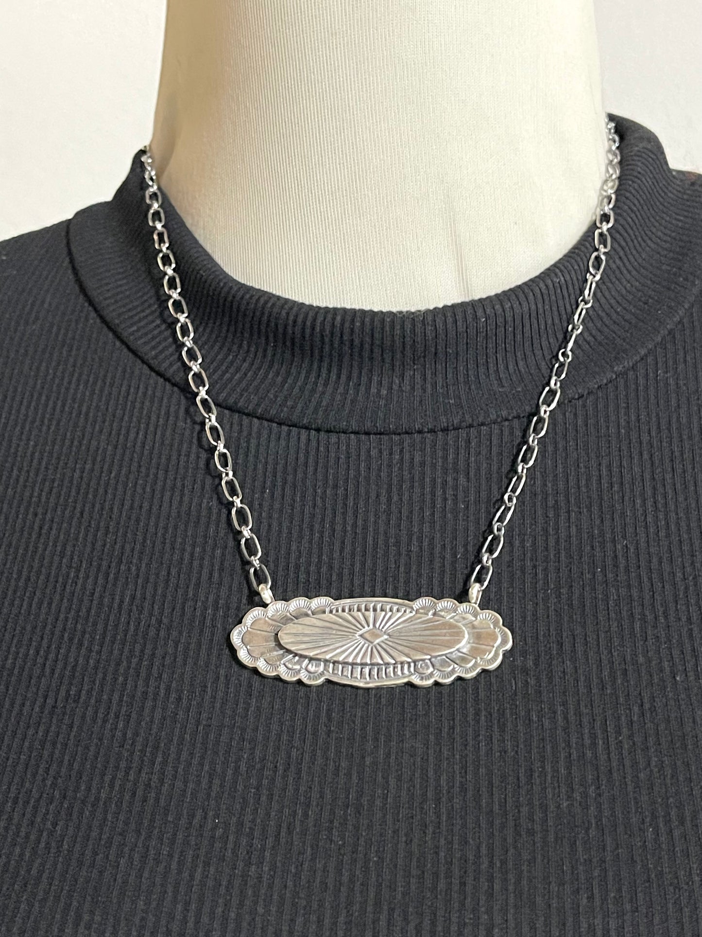 18" Oval Concho Necklace