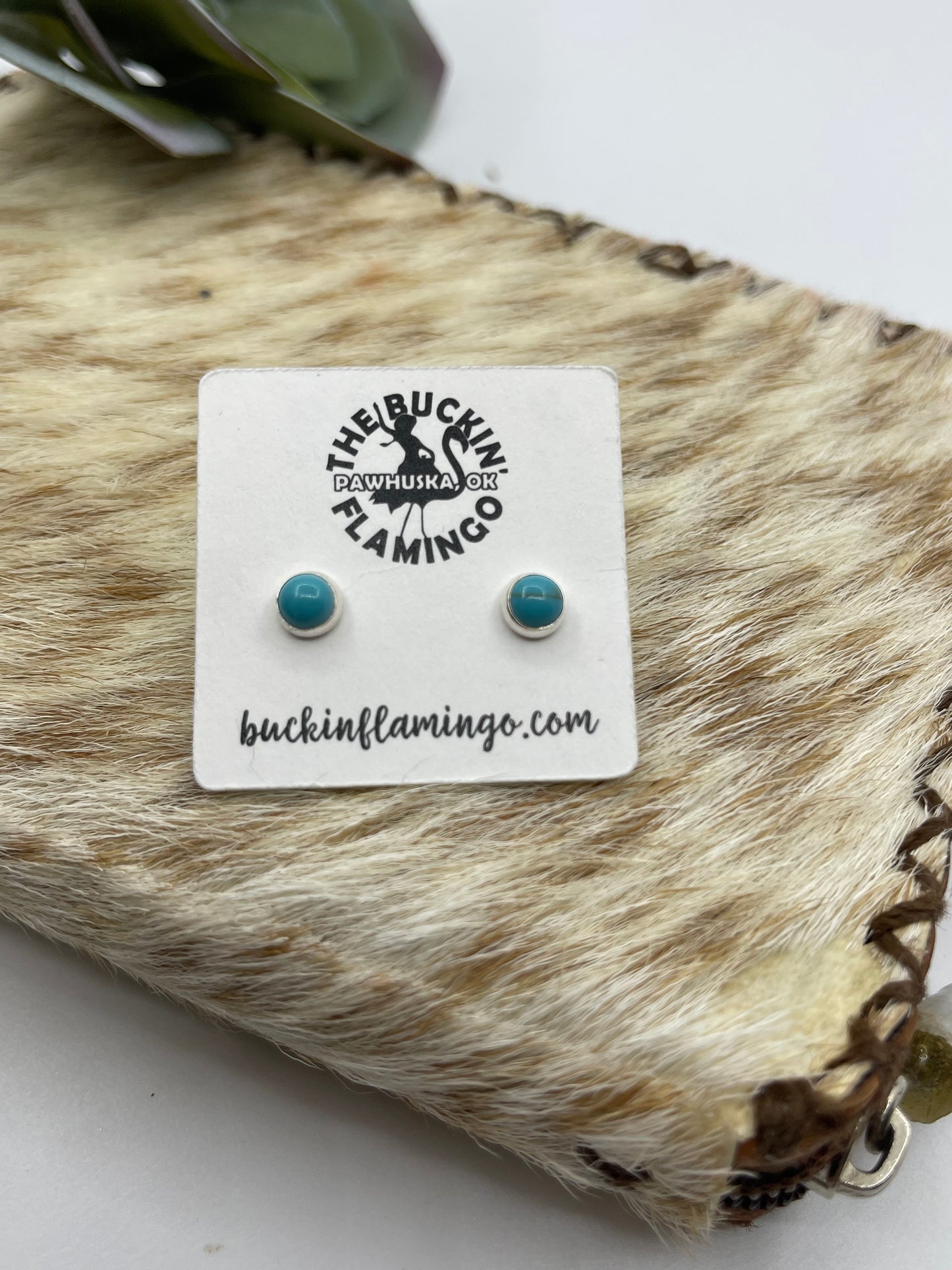 Small Turquoise 5.5 mm Stud Post Earrings