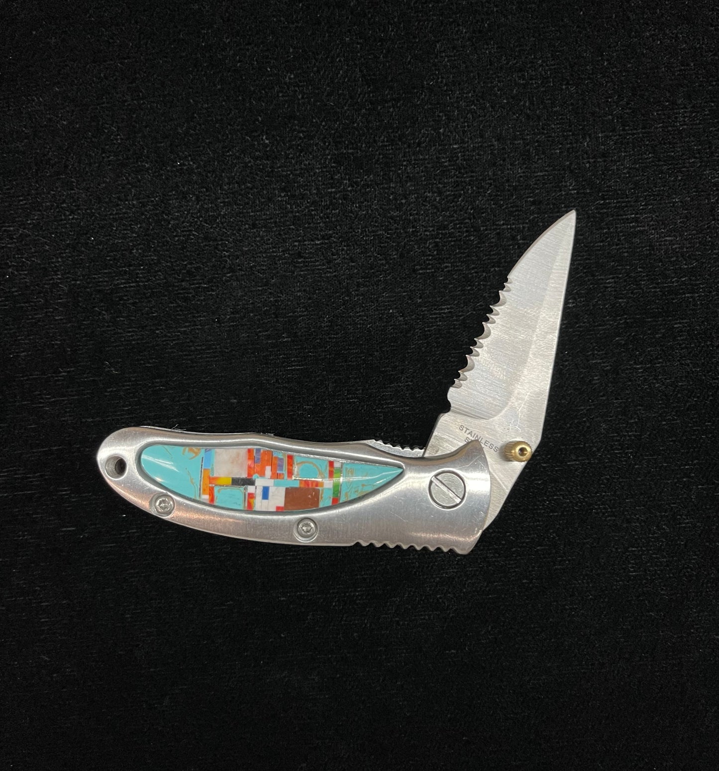 3" Inlaid Pocket Knife with a 2" Stainless Steel Blade