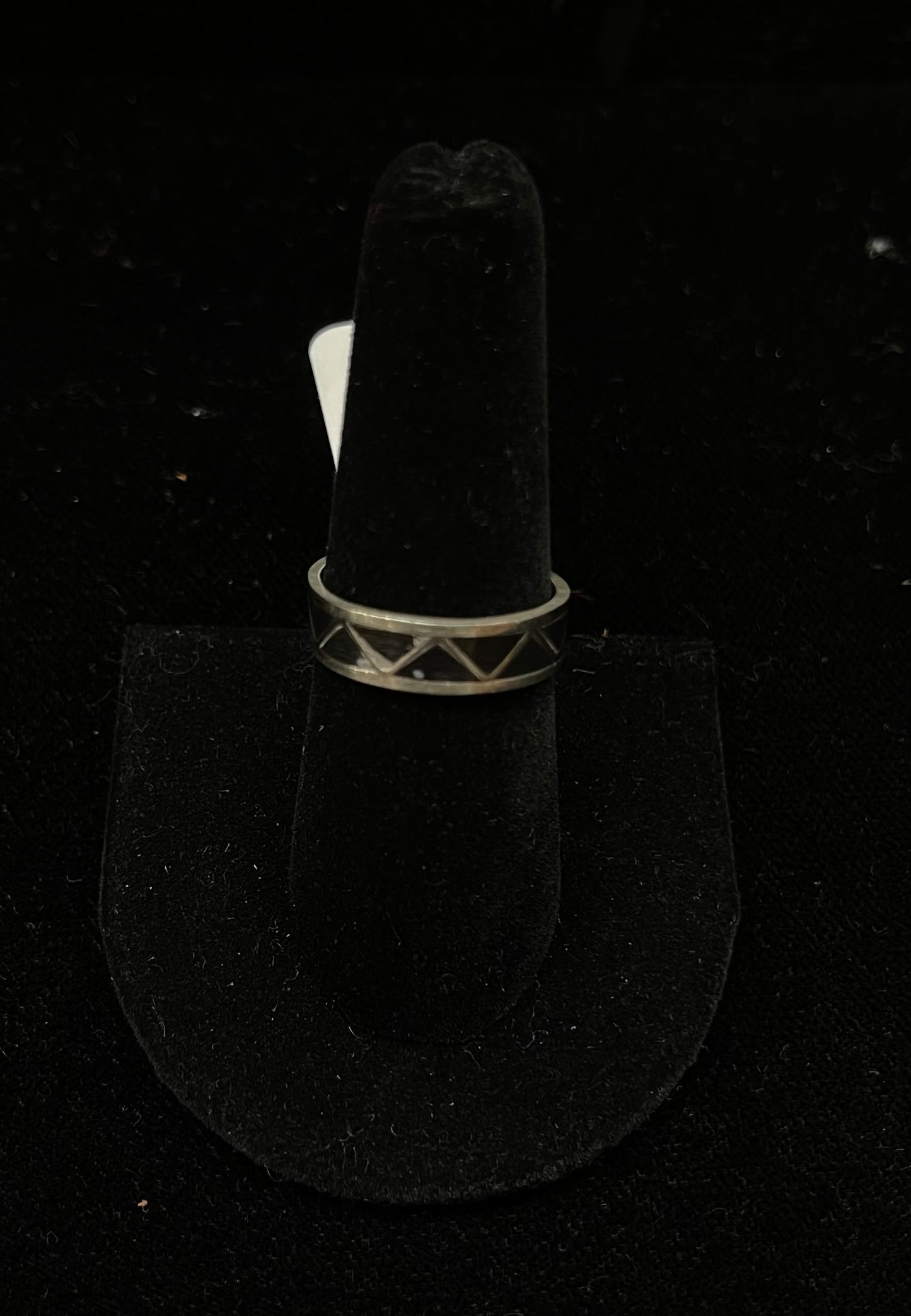 Black Onyx Inlay Ring by Roger Morgan, Navajo