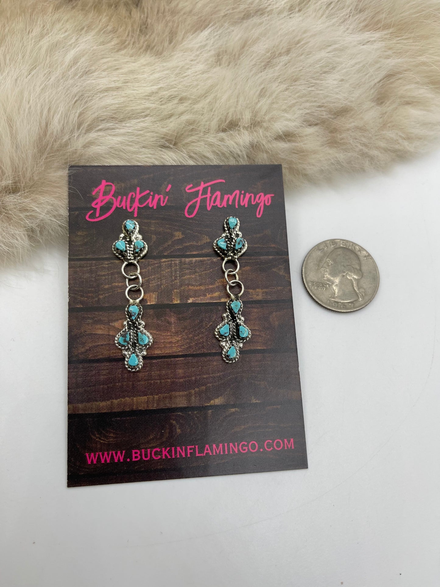 Turquoise Earrings by Jovi Burns, Zuni