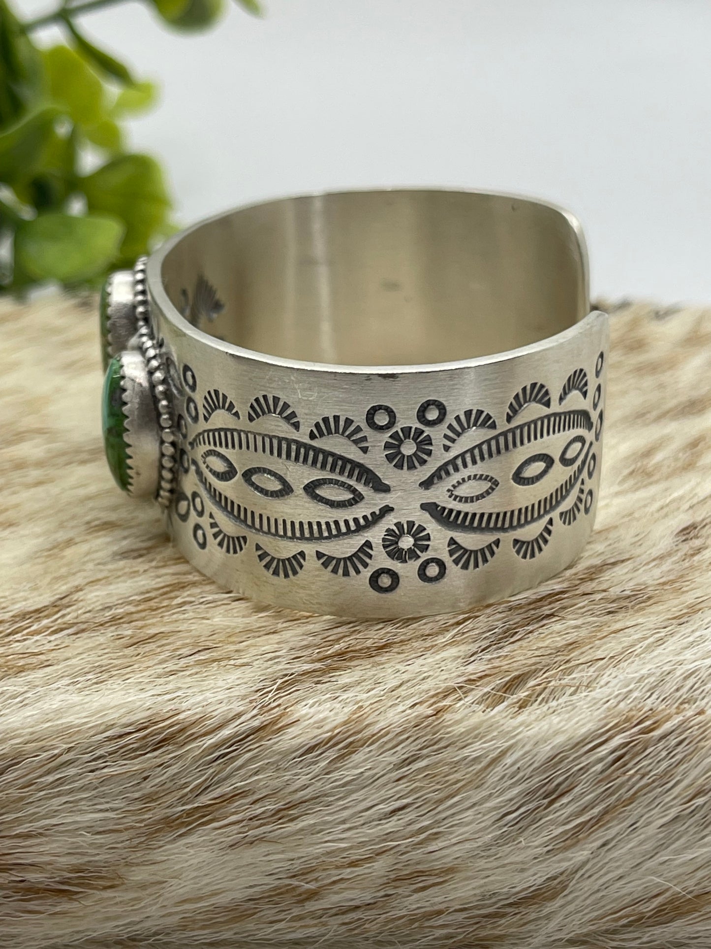 6" - 7.5" 3 Stone Sonoran Gold Turquoise Cuff