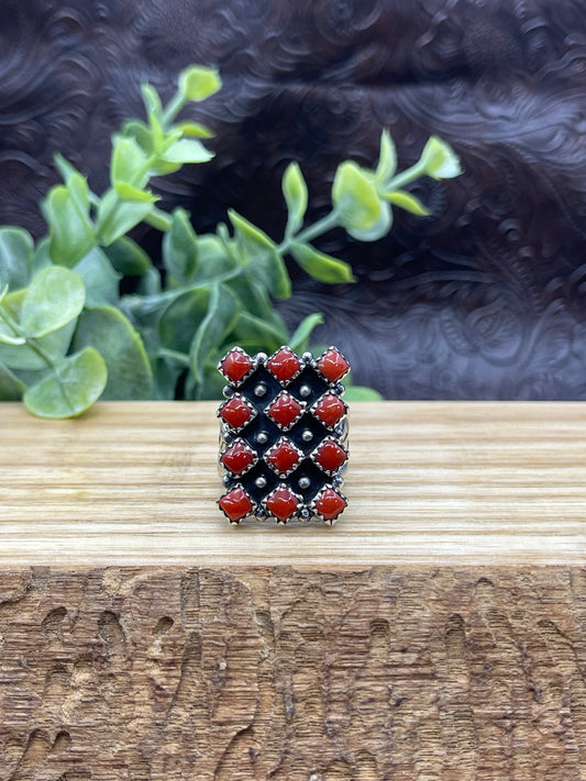 7.5 Red Coral Ring