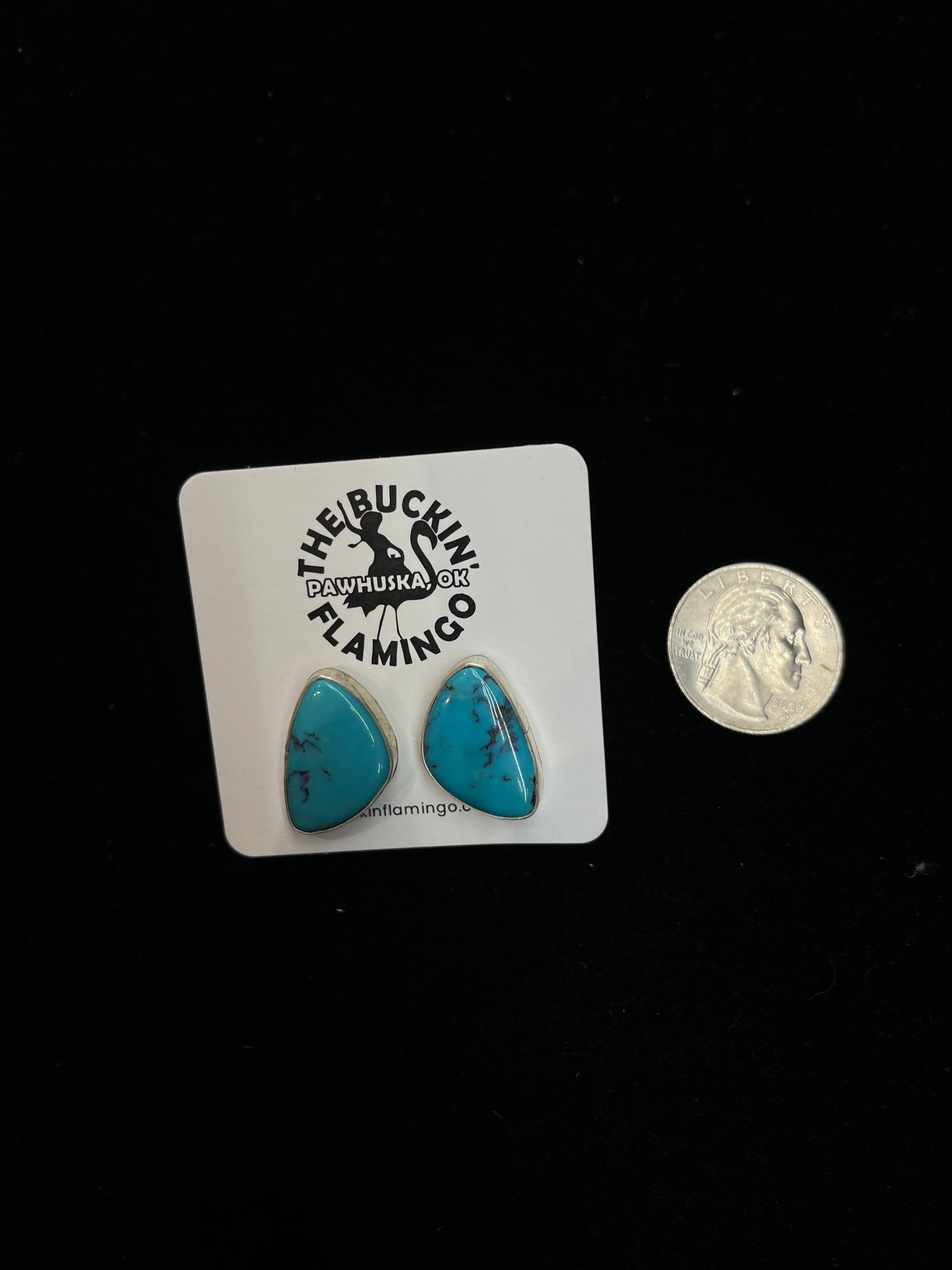 Redskin Turquoise Post Earrings by Clifton Davis, Navajo