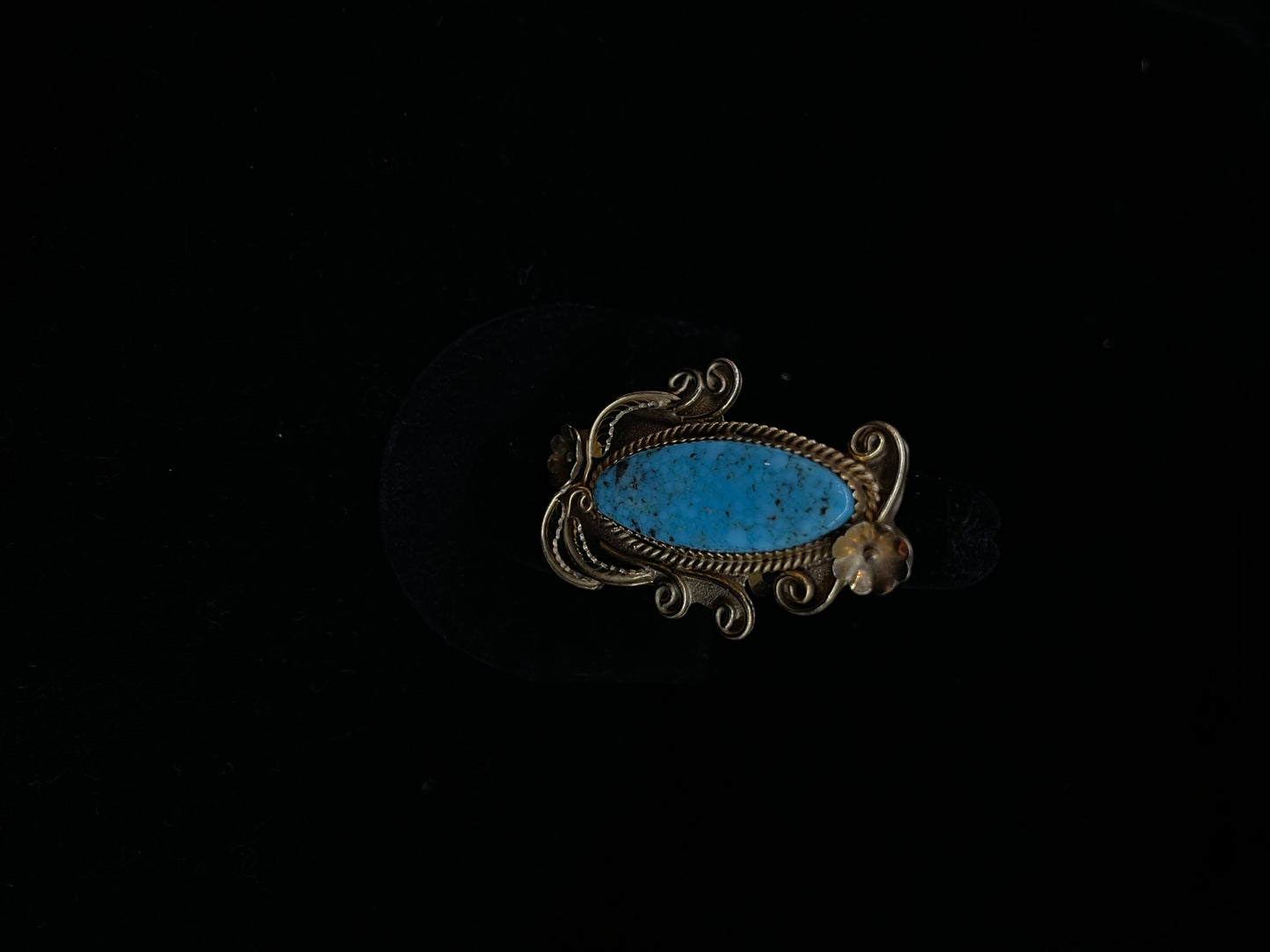 7.0 Turquoise and 12k Gold Filled Oval Ring