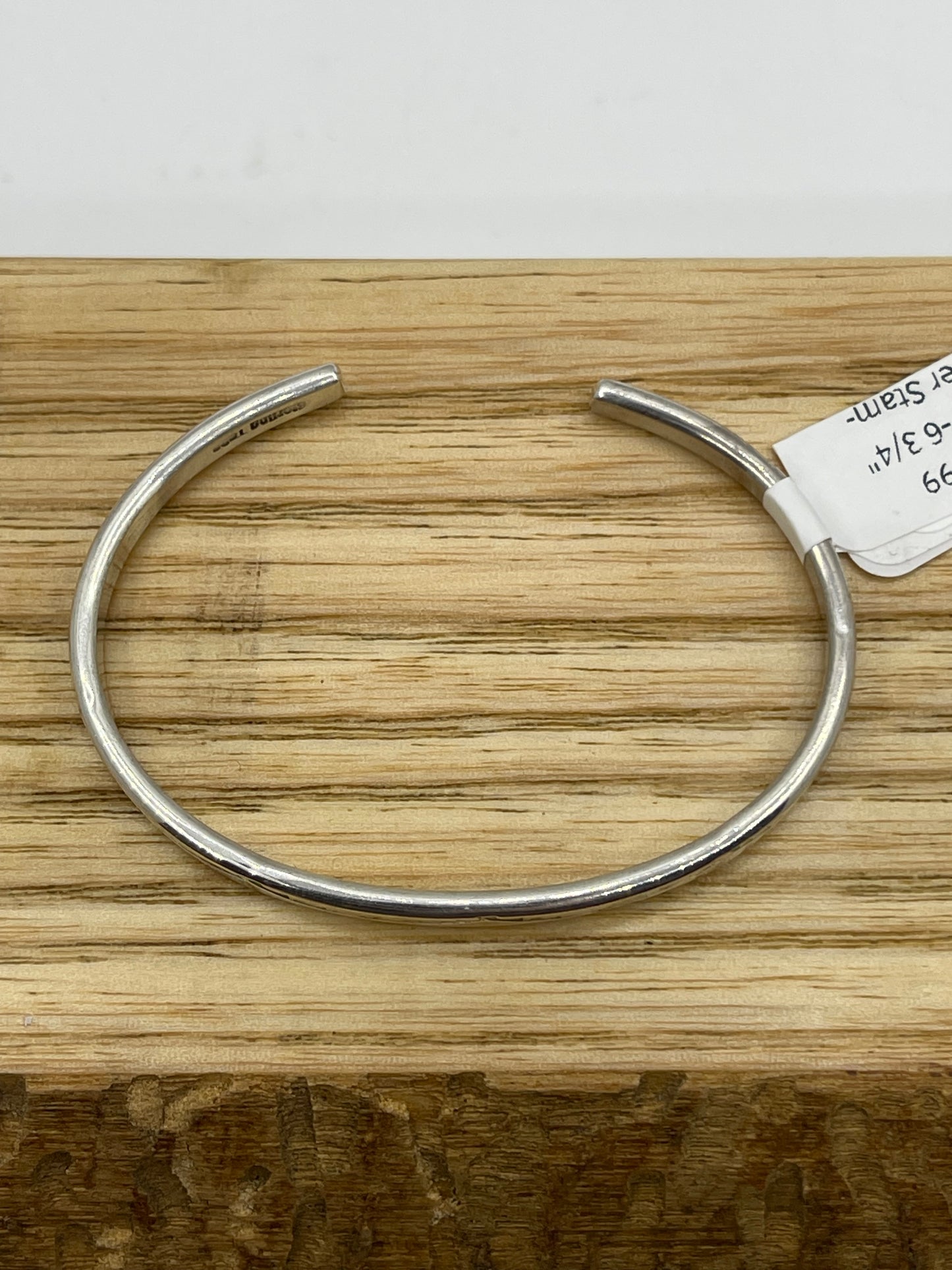 5 1/2"-6 3/4" Silver Stamped Stacker Cuff by Elaine Tahe, Navajo