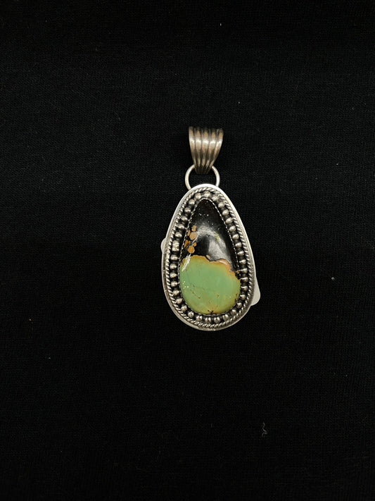 Mantis Turquoise Teardrop Pendant with a 7.2mm Bale by Kevin Begay, Navajo