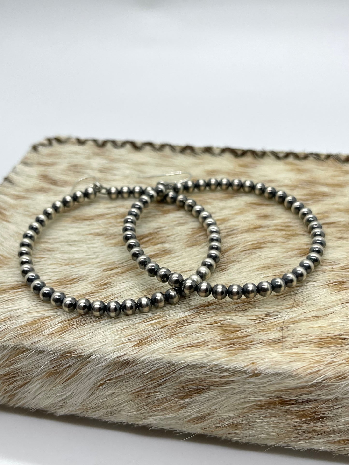4mm Navajo Pearl Hoop Earrings