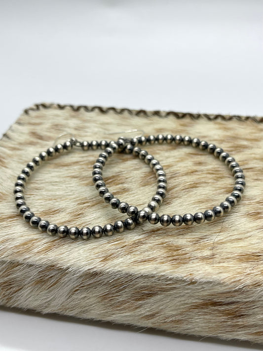 4mm Navajo Pearl Hoop Earrings