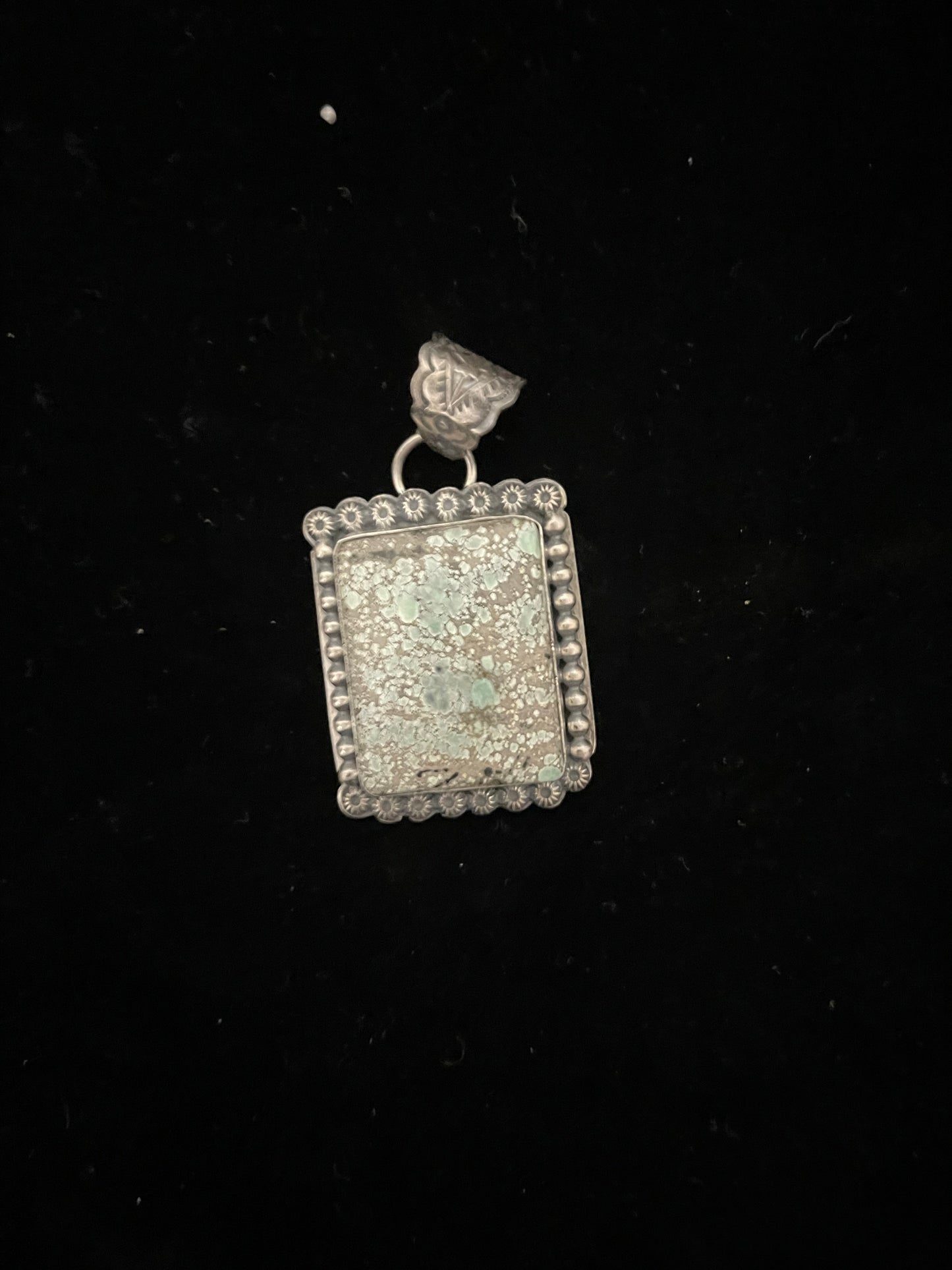 Tree Frog Turquoise Square Pendant with an 8.3mm Bale by Kevin Begay, Navajo