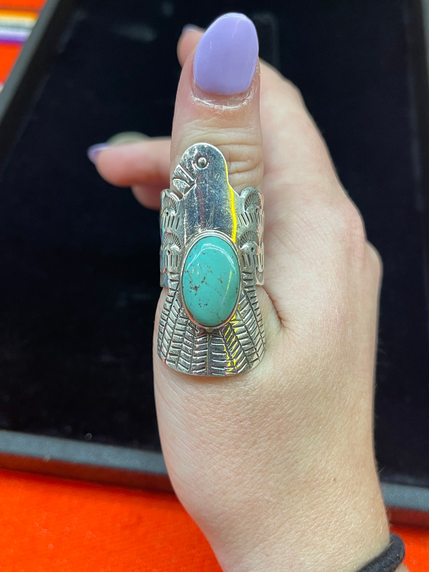 Turquoise Thunderbird Ring