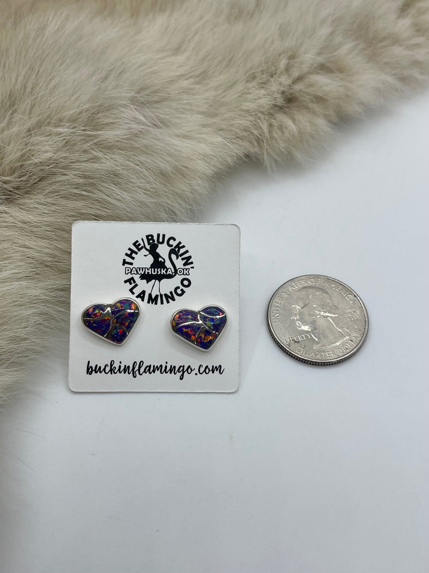 Dark Purple Opal Inlay Heart By Orena Leekya, Zuni
