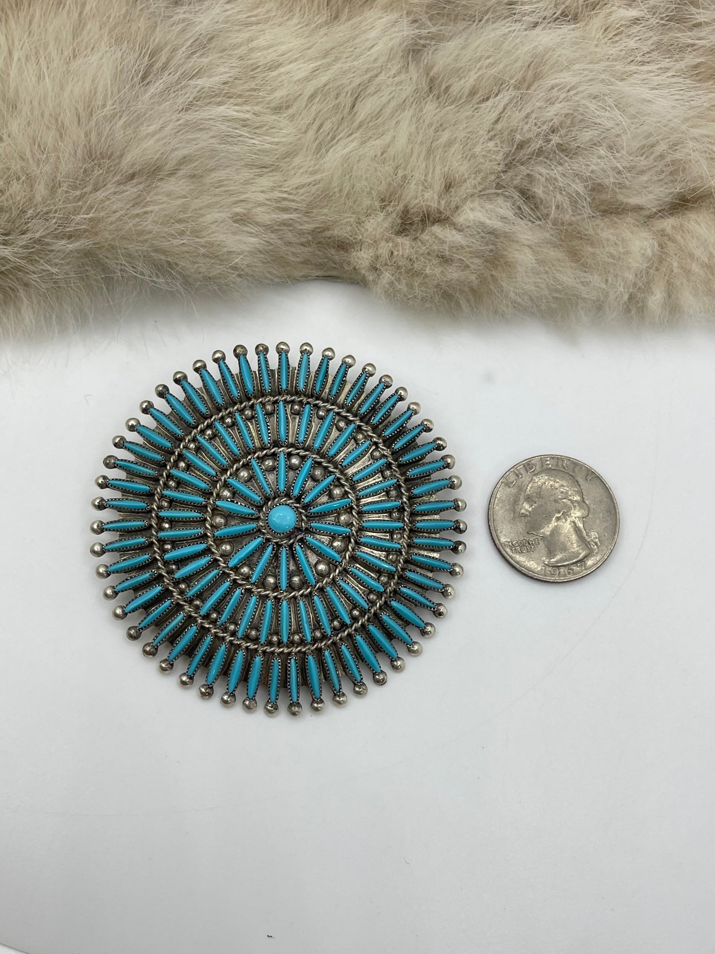 Needlepoint Pendant & Pin by Lance & Cordelia Waatsa, Zuni