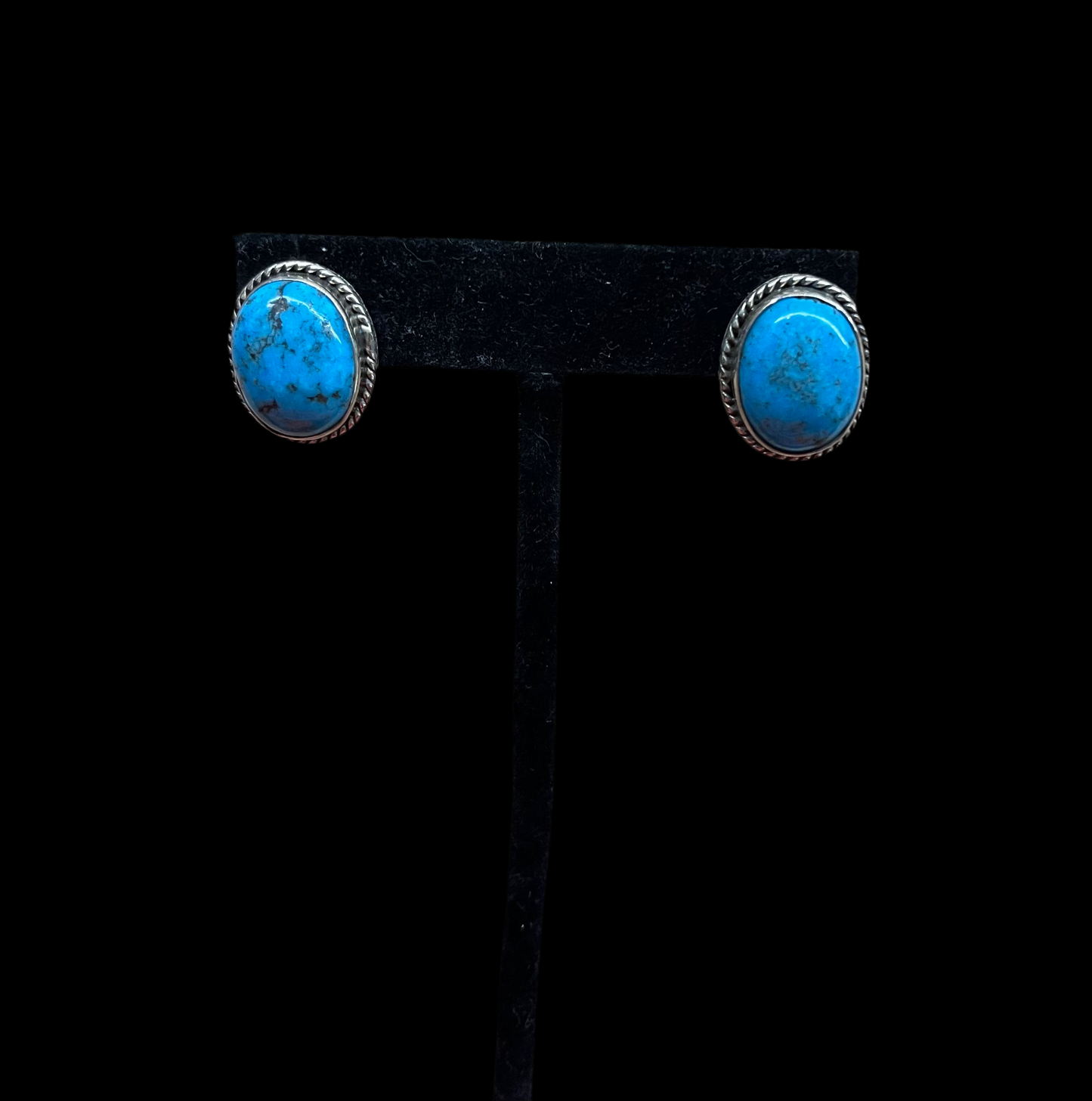 Kingman Turquoise Oval Post Earrings