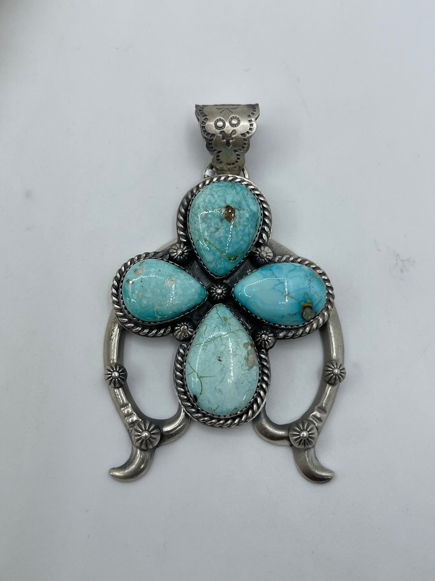 4 Stone Dry Creek Turquoise Pendant by Francis L. Begay, Navajo