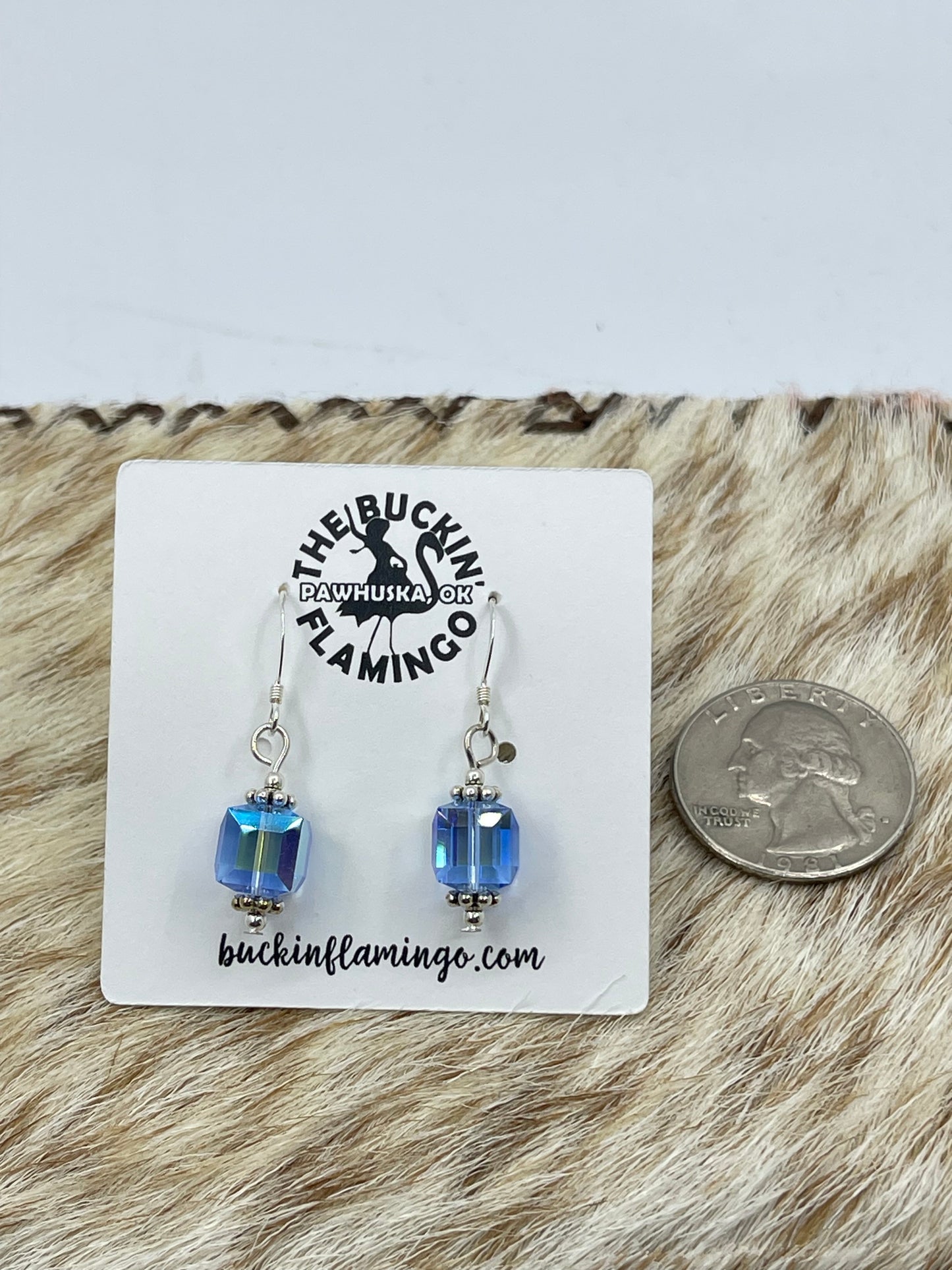 Blue Swarovski Crystal Dangle Earrings