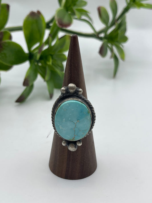 8.0 Sonoran Turquoise Ring By Boyd Ashley, Navajo