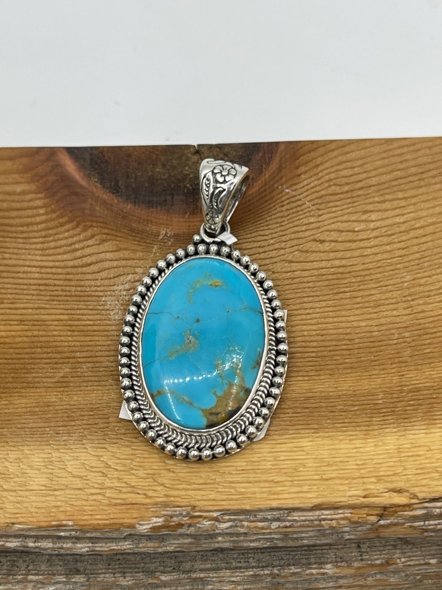 Turquoise Oval Pendant with a 5.8mm Bale