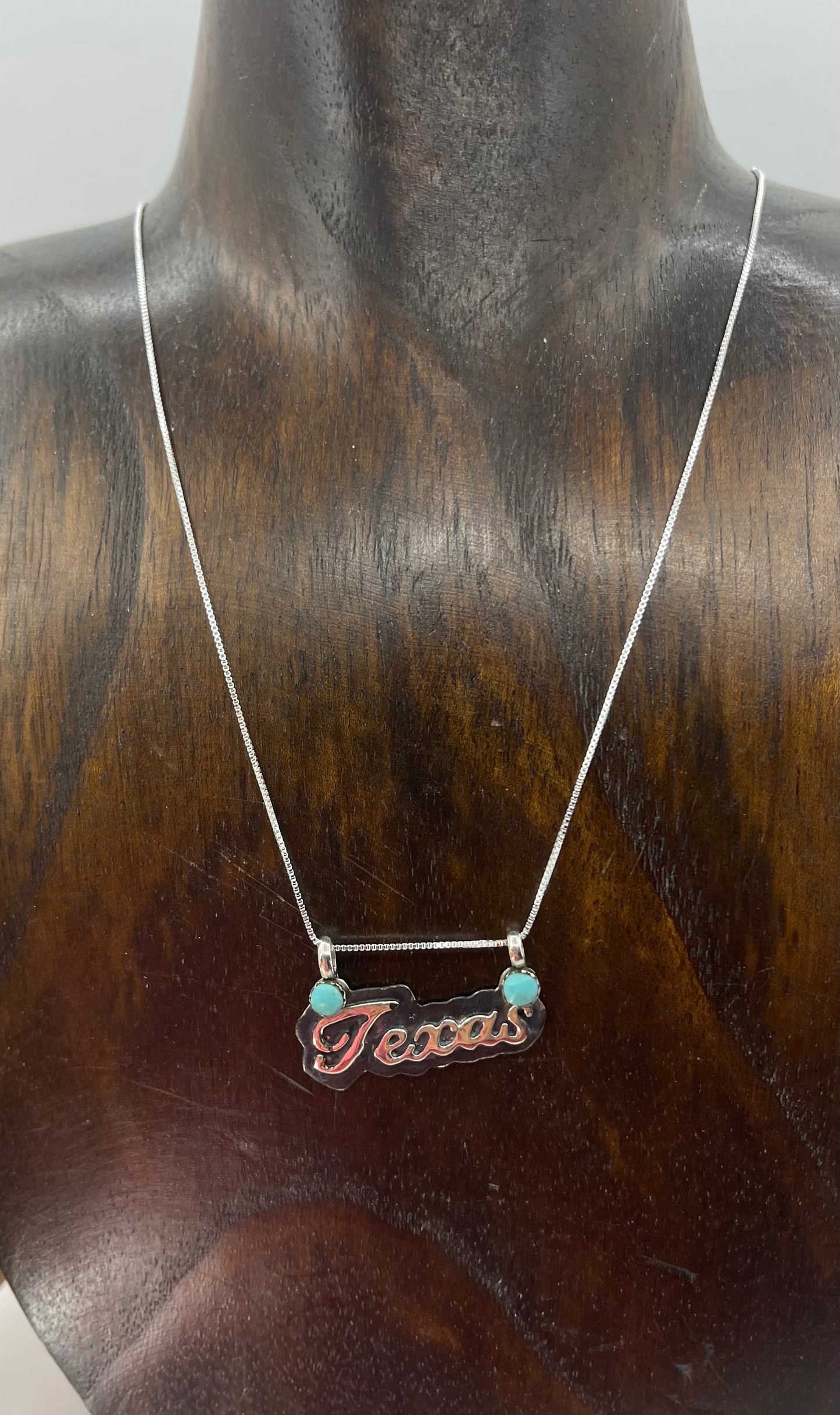 18" Turquoise "TEXAS" Necklace by Myra Benally, Navajo