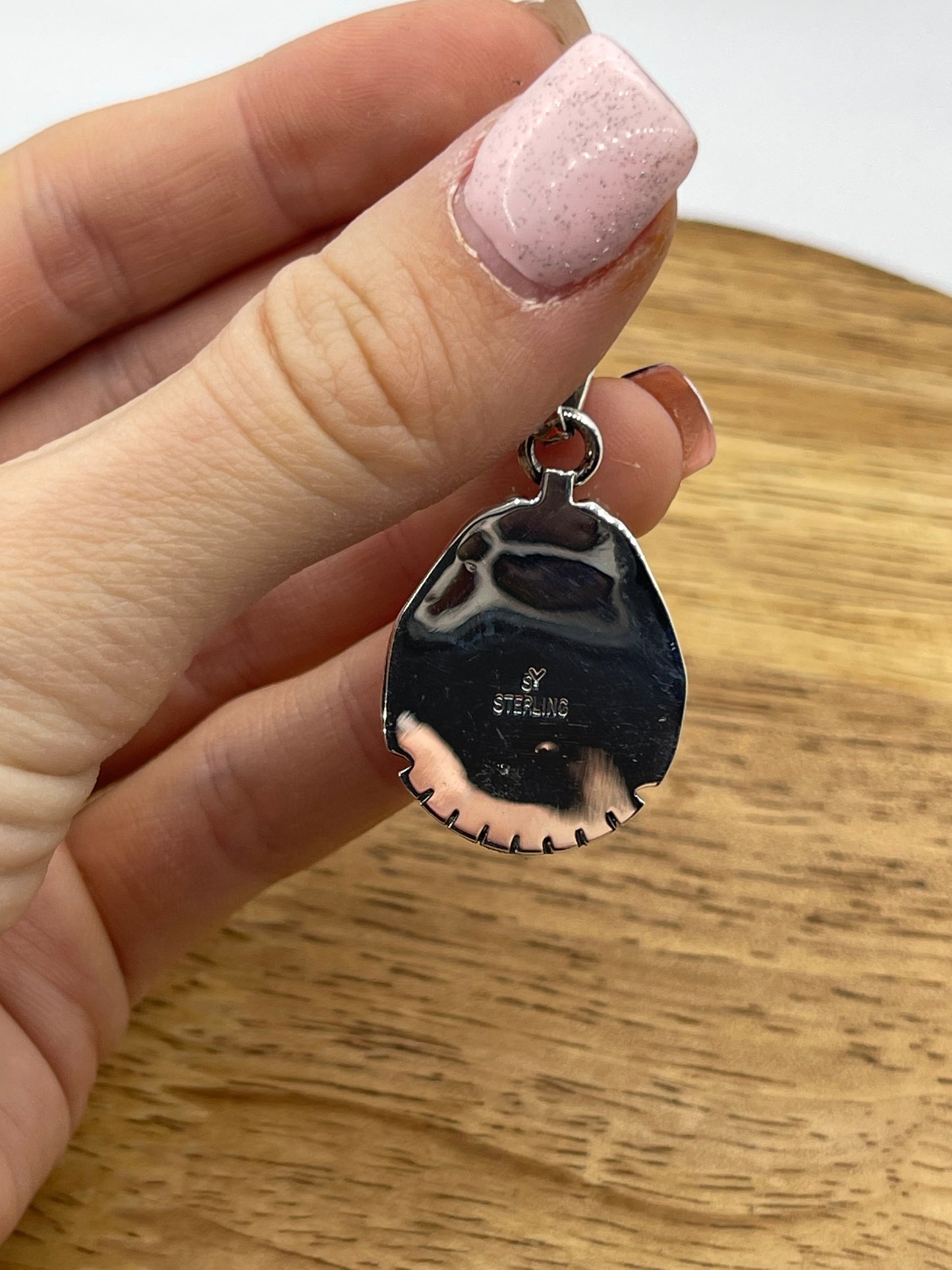 Turquoise Teardrop Pendant by Samuel Yellowhair, Navajo