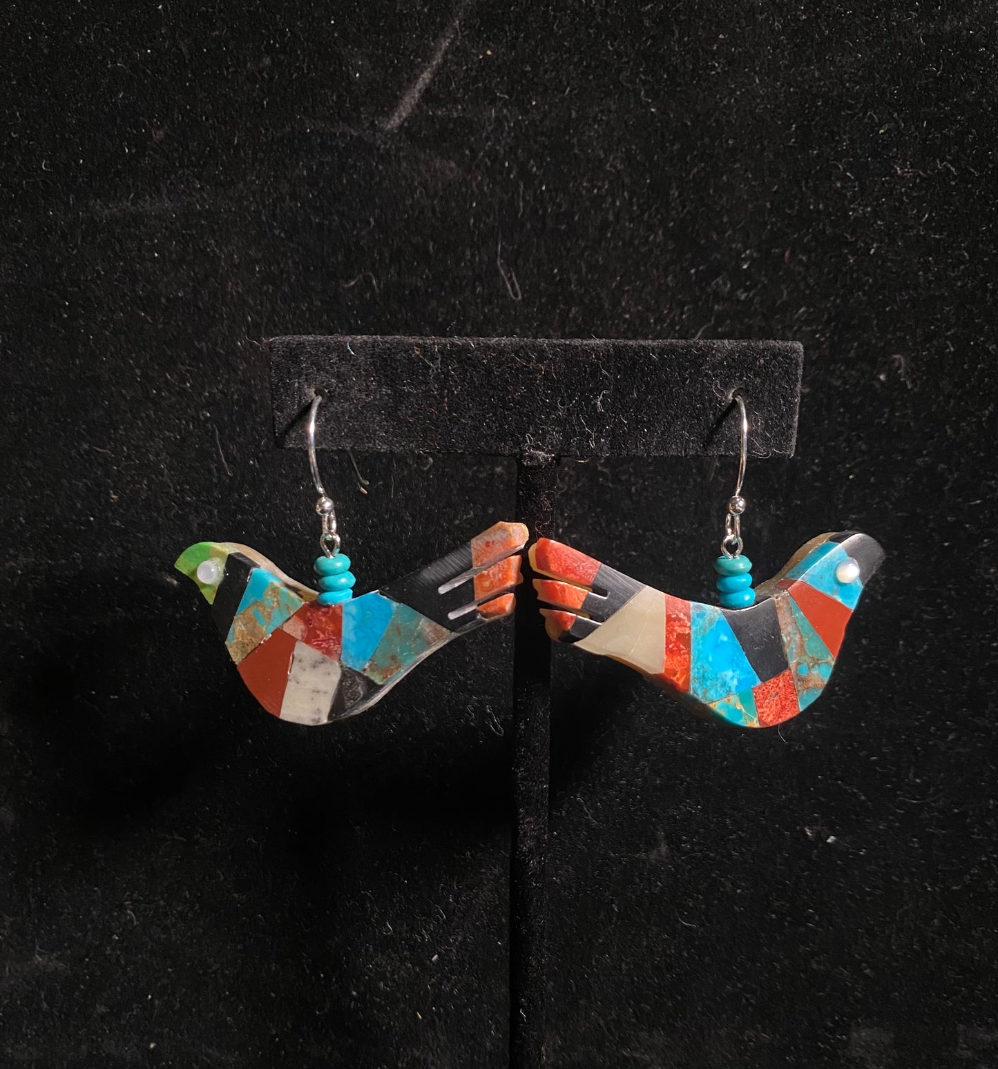 Lapidary Bird Dangle Earrings by Jolene Bird