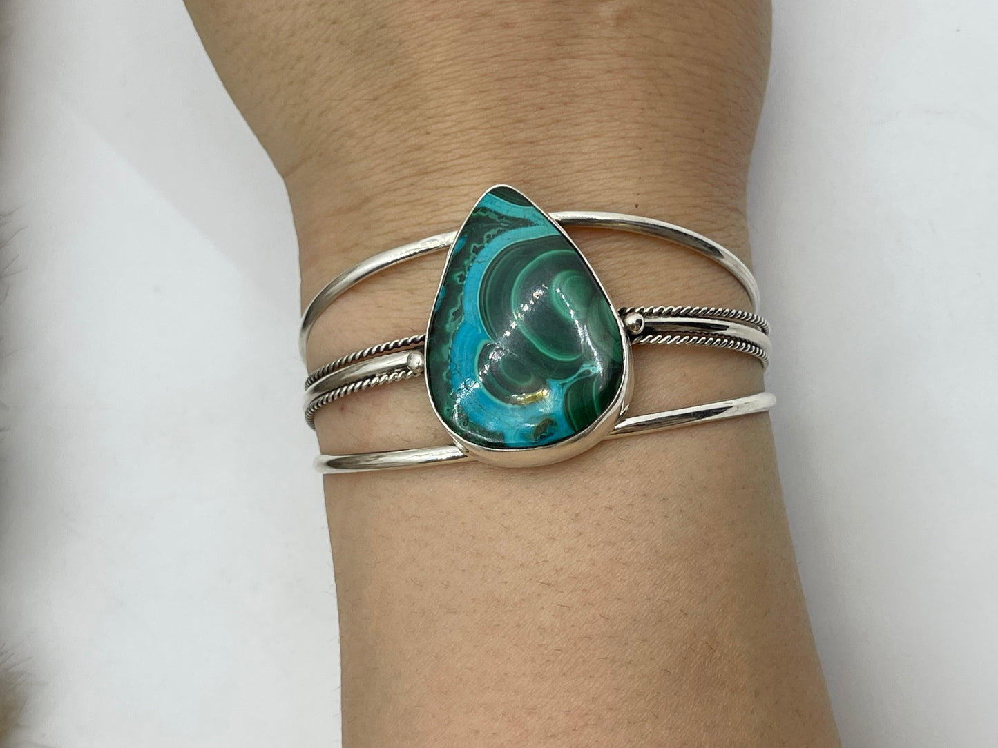 5.25”-6.75” Azurite Chrysocolla Cuff