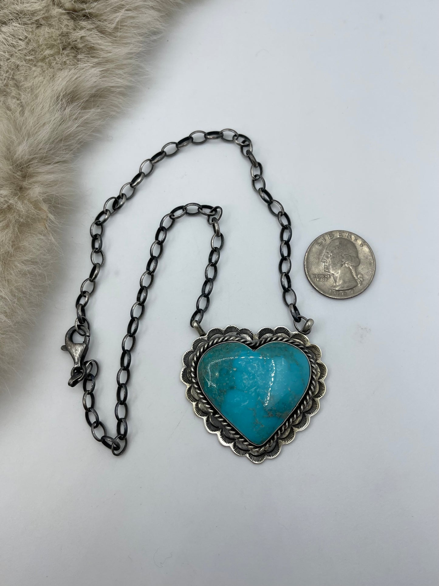 17'' #8 Kingman Turquoise Necklace by Rick Enriquez, Navajo
