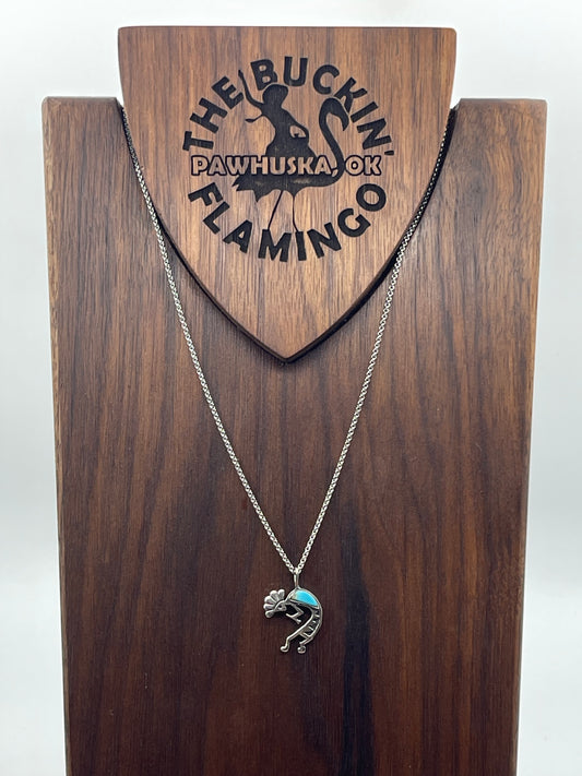 18" Turquoise Kokopelli Necklace