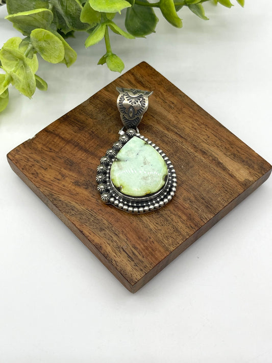 Palomino Turquoise Pendant with 10mm Bail by Jeff Largo, Navajo