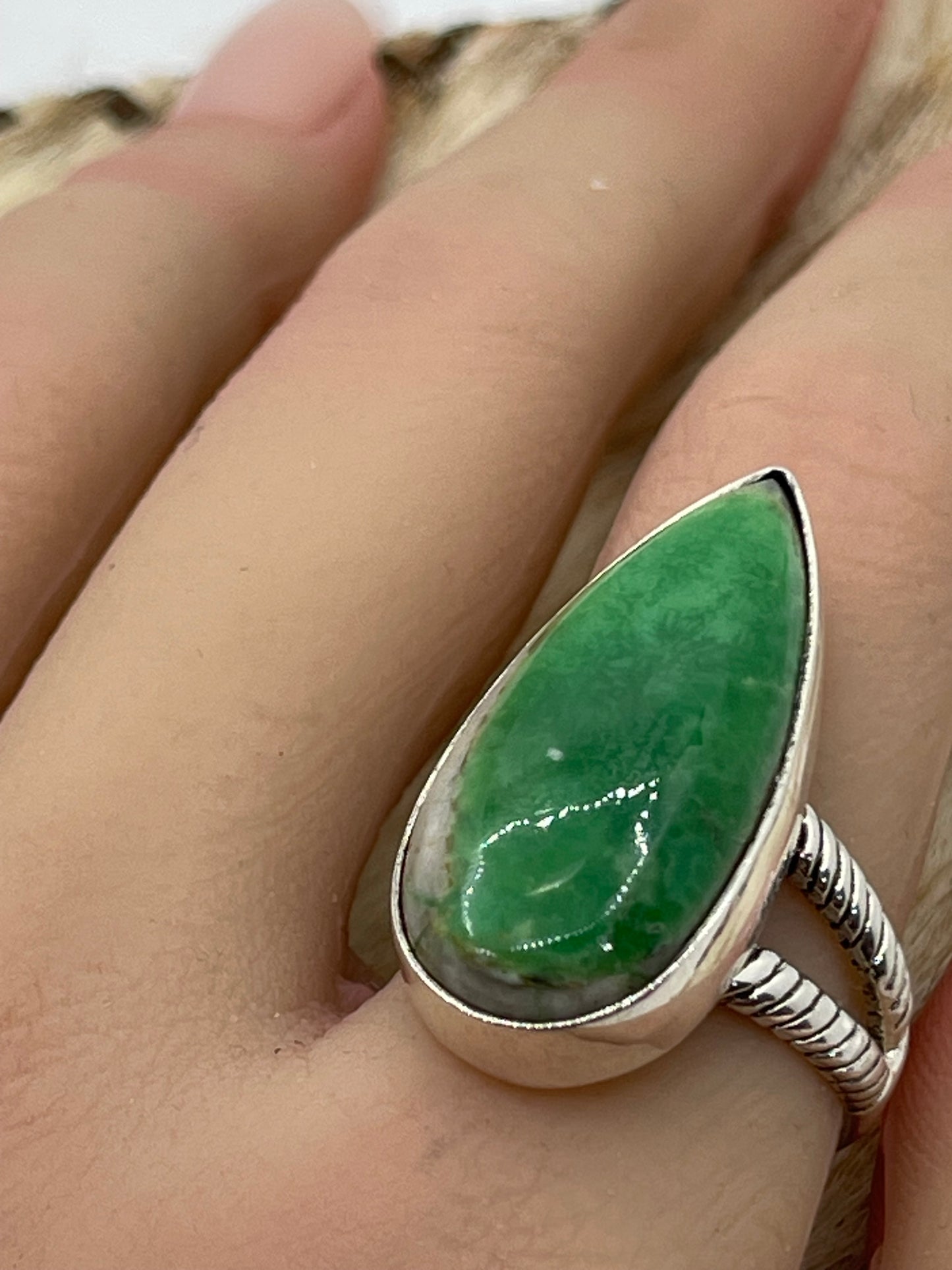 8.5 Royston Turquoise Teardrop Ring