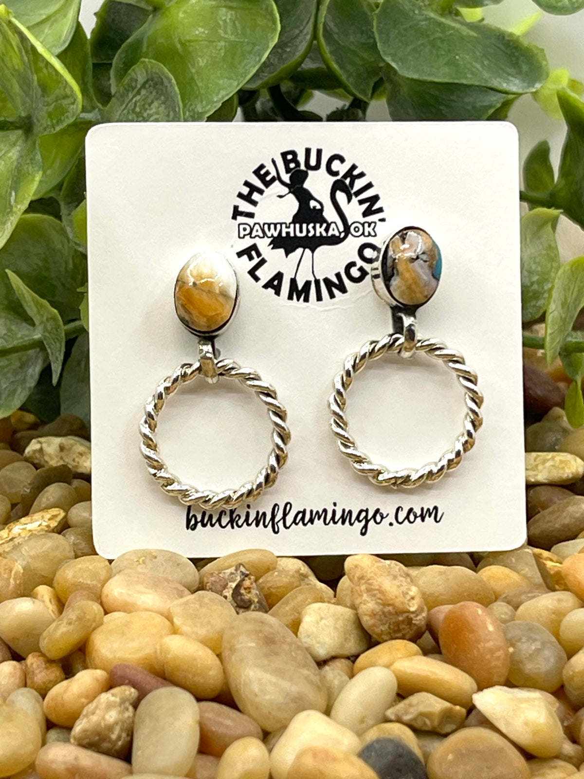 Oval Orange Crush with Hoop Earrings by Annette Martinez , Navajo