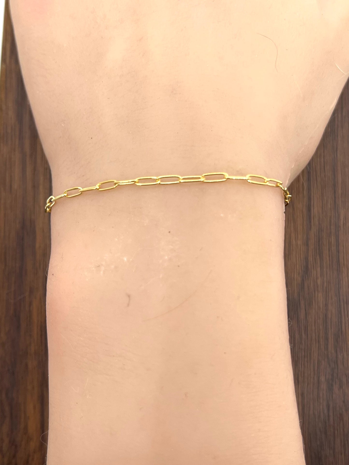 7.25" 14K Gold Filled Paperclip Chain Bracelet