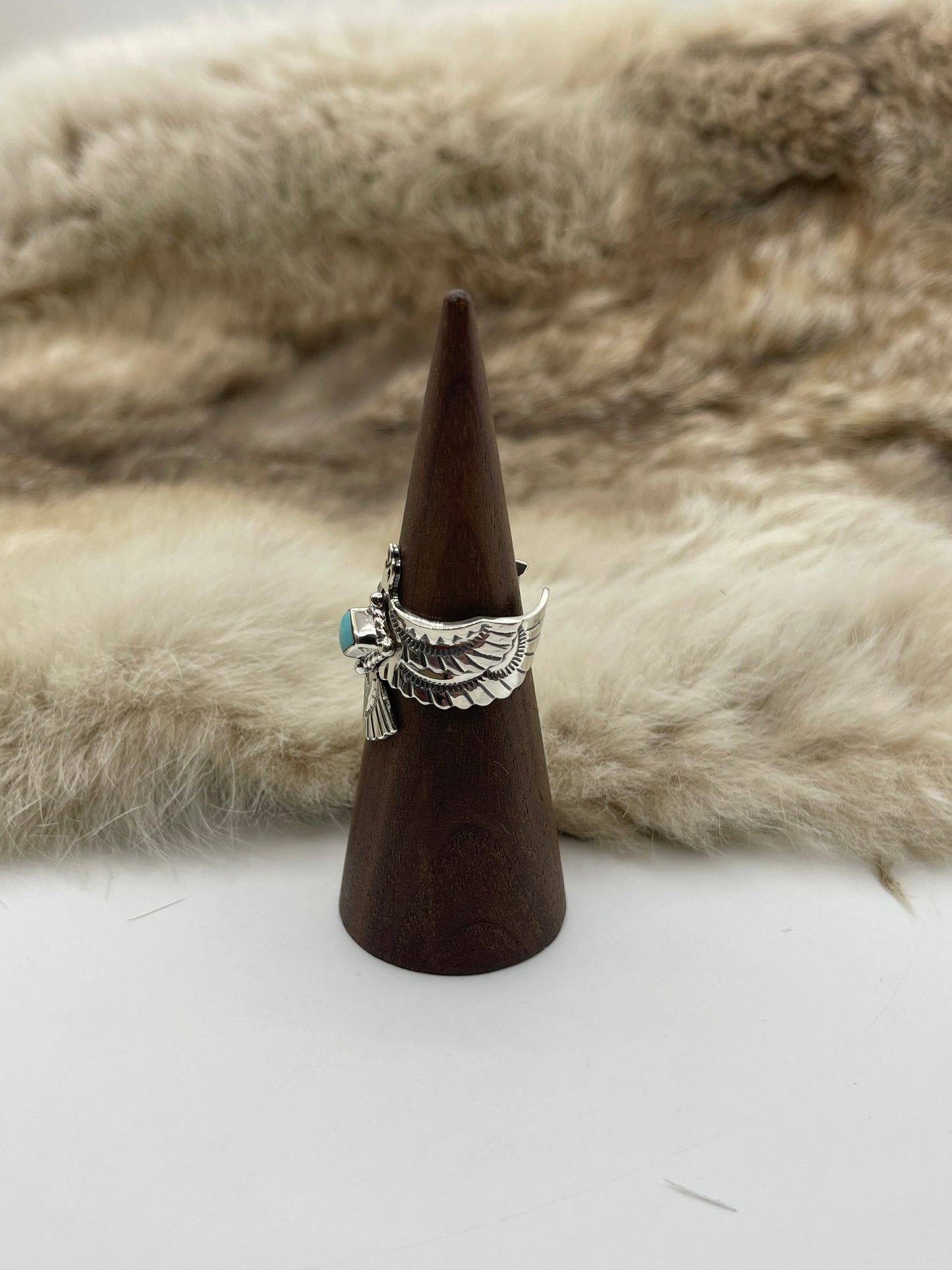6.5 Semi-Adjustable Thunderbird with Turquoise by Jeremy Delgarito, Navajo
