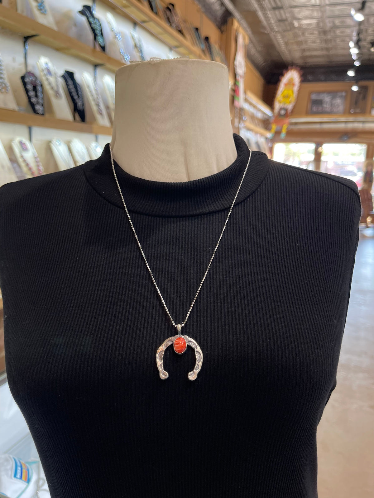 24”+Ext Spiny Naja Pendant by Rita Daye, Navajo