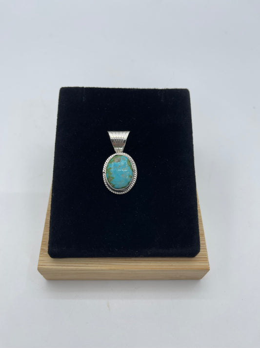 Sonoran Gold Turquoise Pendant by Judy Largo, Navajo