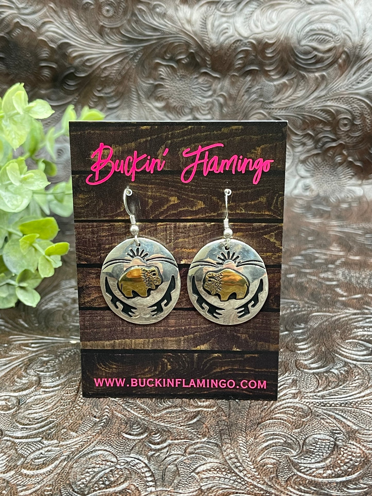 Brass Buffalo Earrings
