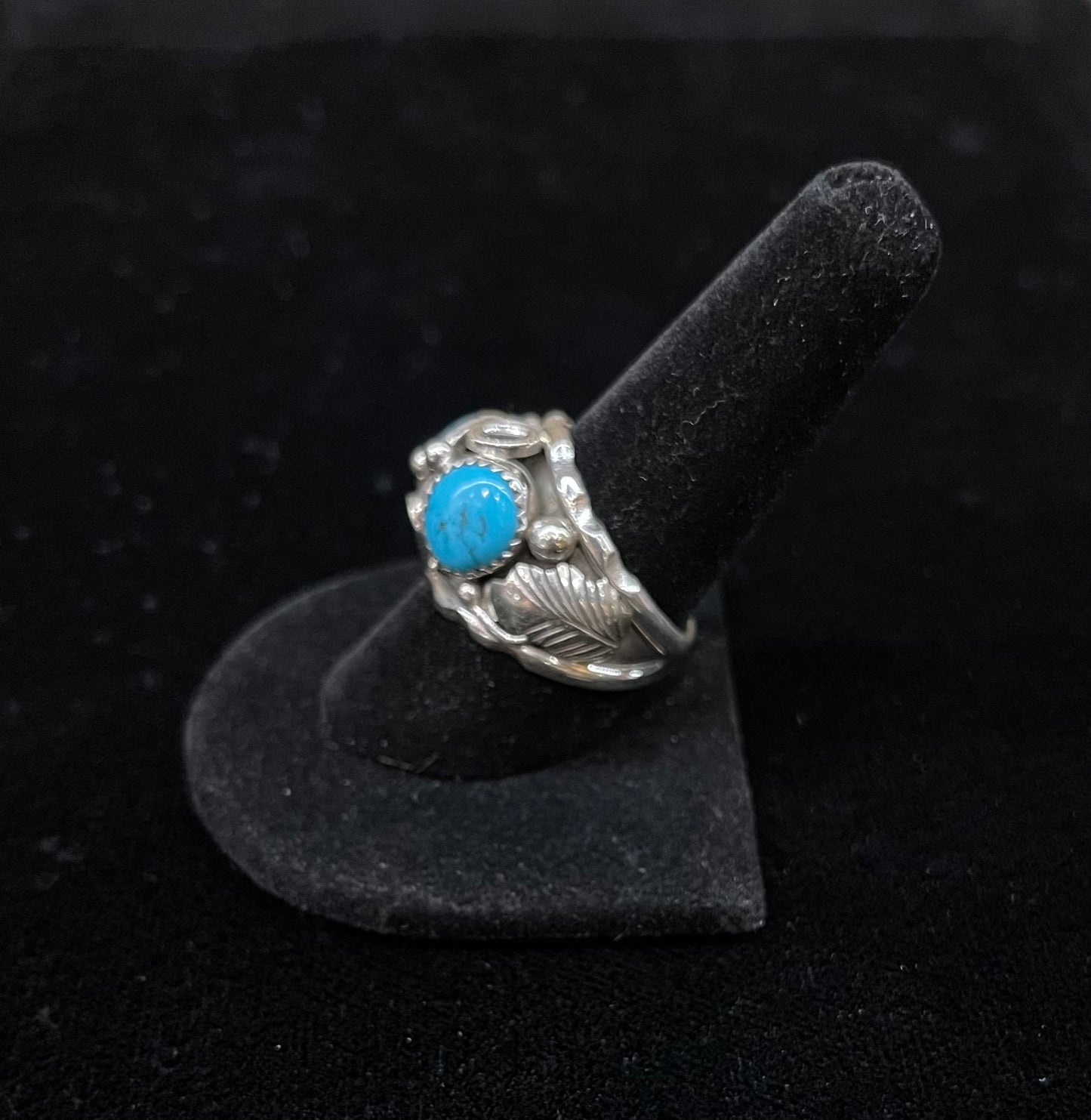 2 Stone Sleeping Beauty Turquoise Ring by Max Calliditto, Navajo