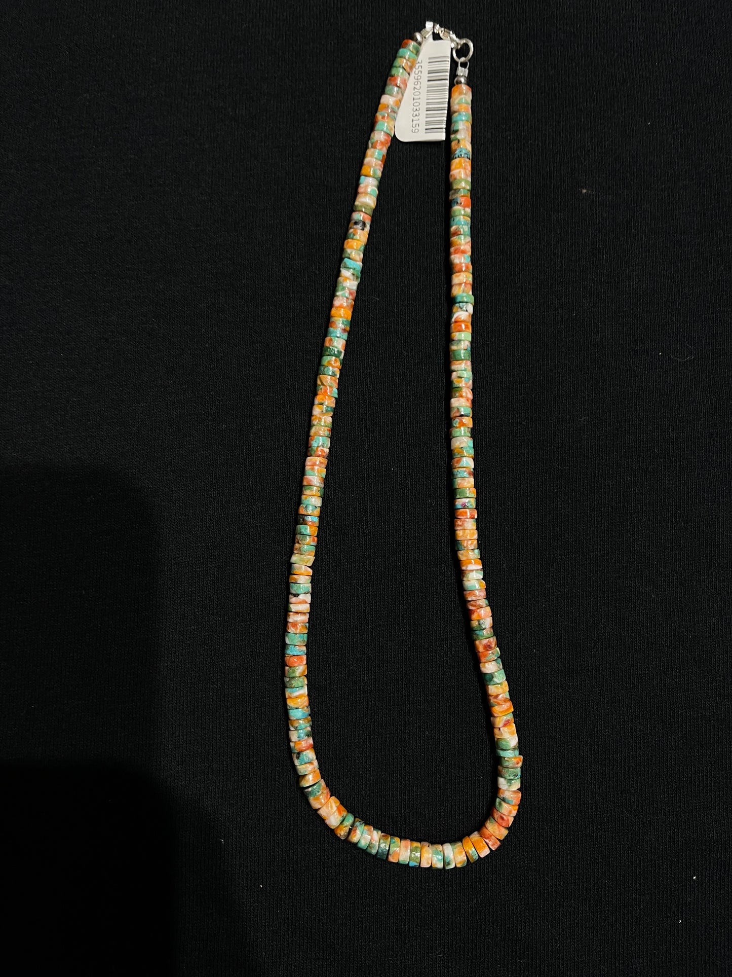 16" Spiny Turquoise Heishi Bead Necklace