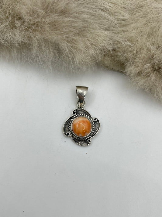 5.8mm Bail Orange Spiny Oyster Shell Pendant