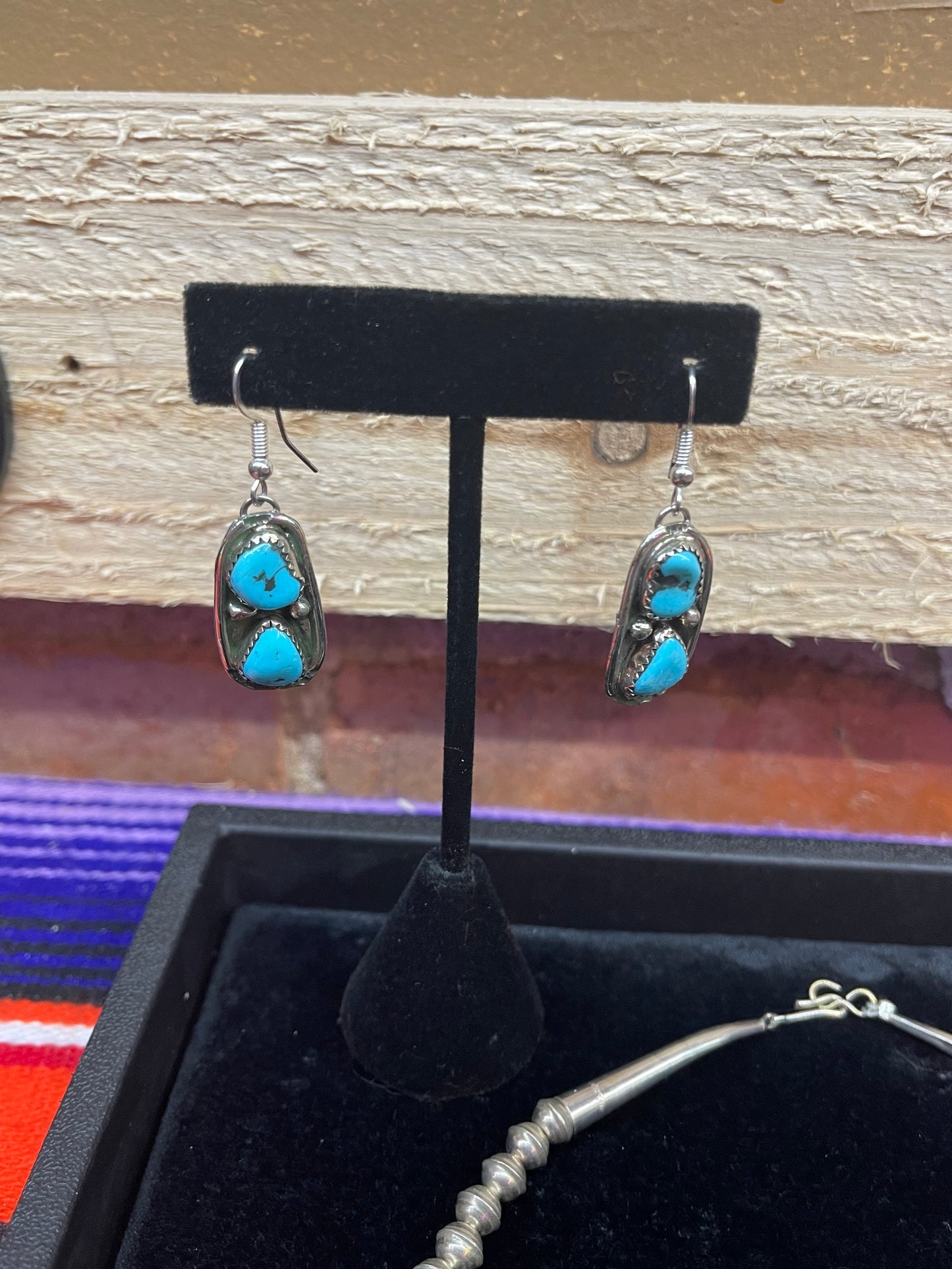 Sleeping Beauty Turquoise Squash Blossom and Earrings