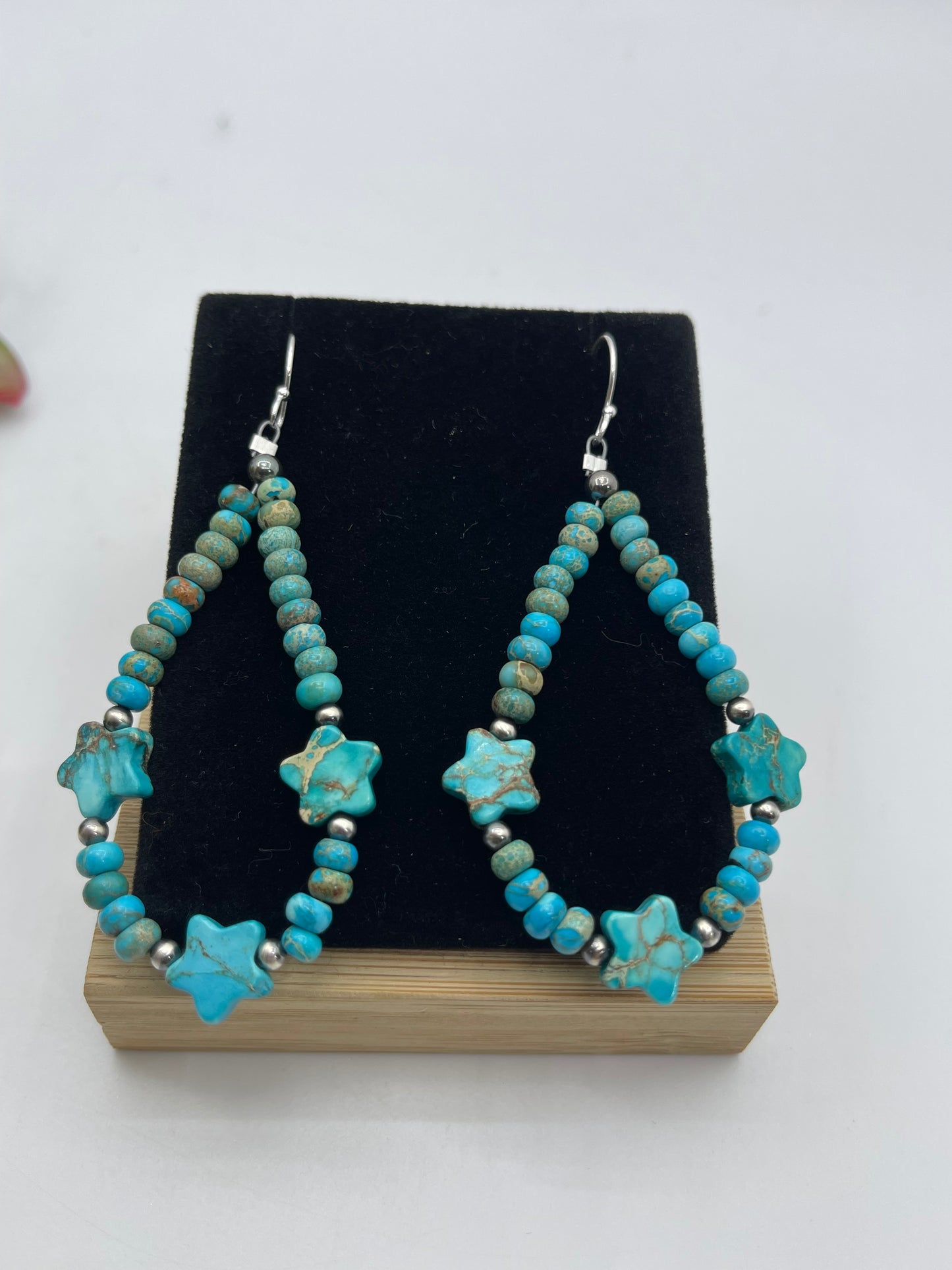 Turquoise Teardrops With Hearts