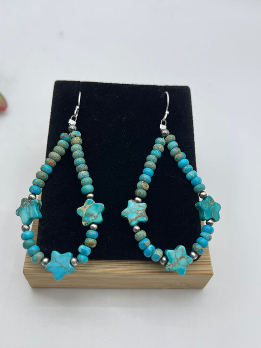 Turquoise Teardrops With Hearts