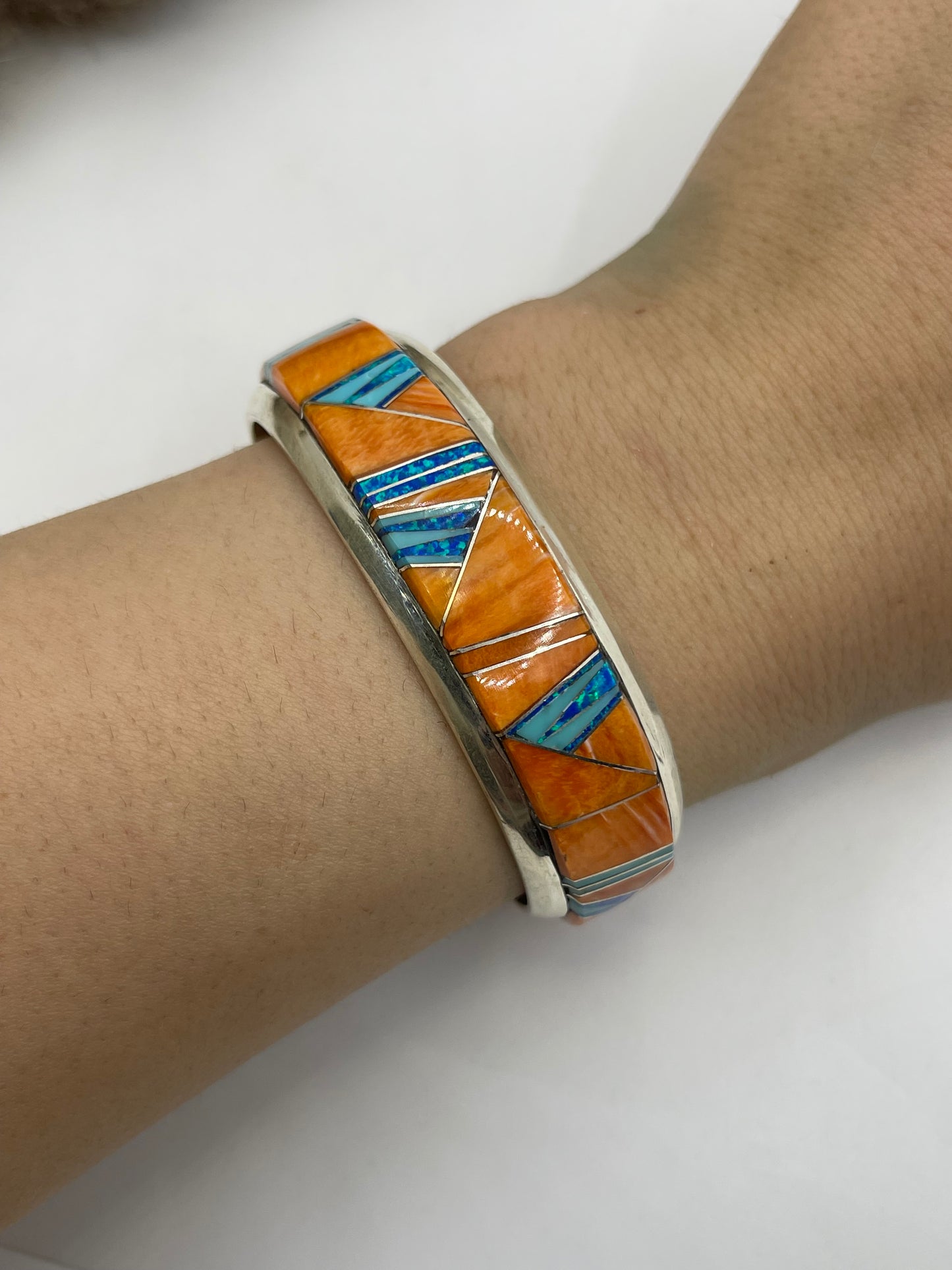 6.75” Spiny & Opal & Turquoise Cuff