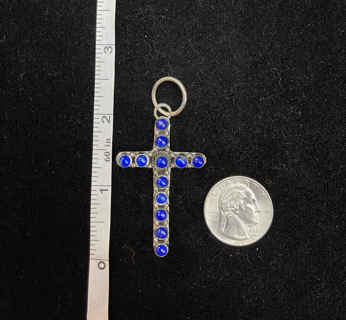 Blue Lapis Cross Pendant, Hada Collection